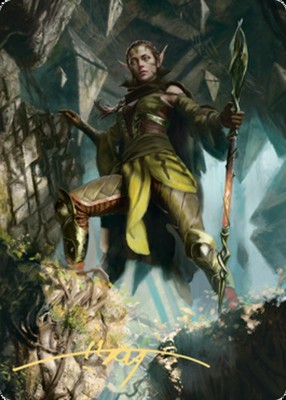 1x Nissa of Shadowed Boughs (231) Art Card - Gold-Stamped Signature MTG - Art Se
