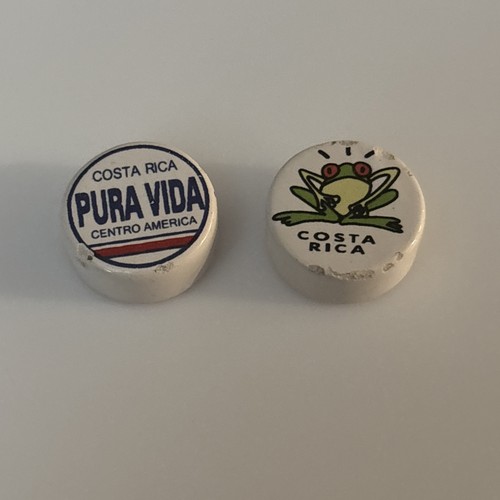2 Bracelet or Necklace Making Charm Beads From Costa Rica. Frog & Flag Themed