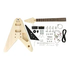 Haze SFV09DIY Complete No-Soldering V Shape Body Electric Guitar DIY,HH Pickups