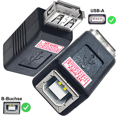 USB 2.0 HiSpeed Adapter Typ A-Buchse > USB B-Buchse / Kupplung Kabel-Verbinder