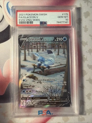 Pokemon Glaceon V Evolving Skies Full Alt Art #175 PSA 10 Gem Mint