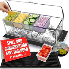 Chilled Condiment Server | Hosting Essentials for up to 80 Oz of Ice | Mimosa Ba