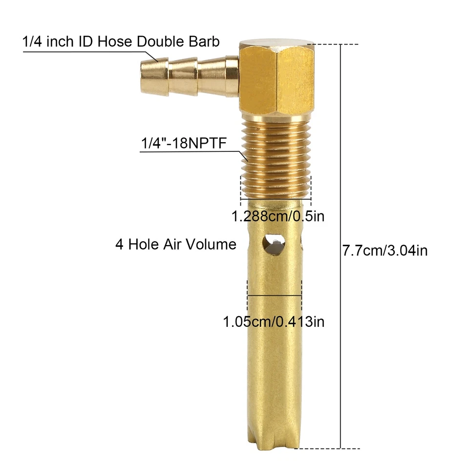 Manguera de identificación de 1/4" tanque de combustible ventilación 1/4"-18NPTF rosca para tanque de combustible pequeño y grande🚙 Foto 2 de 4