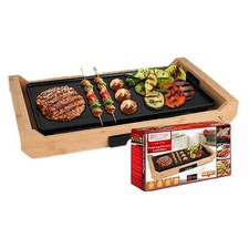 Piastra Grill Elettrica 2200W Rivestimento Antiaderente con Termostato Regolabil