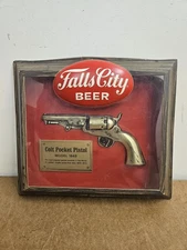 Rare Falls City Beer 11”x13” Approx. Colt 1849 Pocket Pistol Bar Sign Louisville