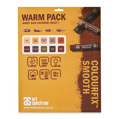 COLOURFIX SMOOTH PAPER 9'' X 12'' - WARM 10 SHEET PACK
