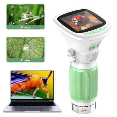 1000X Digital Microscope for Kids Pocket Microscope with 2.4'' IPS Screen