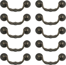 10 Pack Bronze Tone Zinc Alloy Cabinet Drawer Pull Handles 5 Inch European Retro