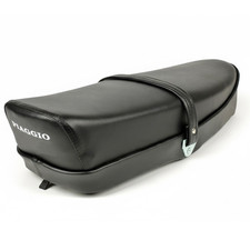 SELLA LEVETTA DUE POSTI NERA PER VESPA 50 / 125 ET3 50 / 125 PRIMAVERA + SCRITTA