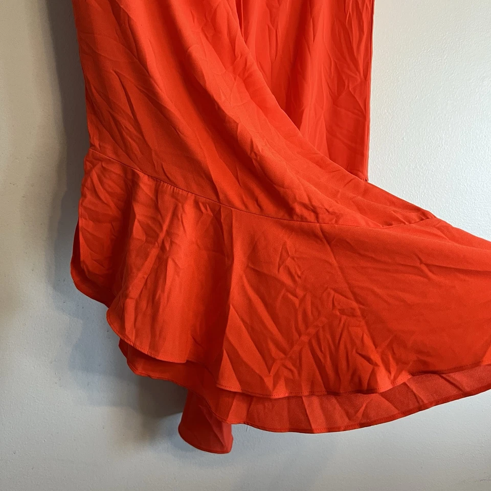 Pantalones de pierna ancha Rachel Roy para mujer Giorgia talla 1X rojo radiante bolsillos con volantes boho Foto 4 de 4