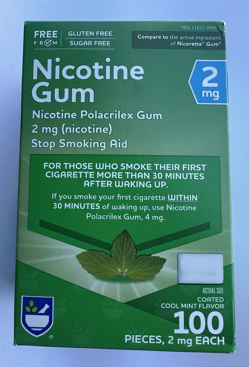 cool mint cigarette Rite Aid Nicotine Gum 2mg Cool Mint Flavor 100 Pieces Exp Jan/2027-FREE  SHIPPING