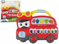 5905214973650 Pianinko ZwierząTka + DzźWięKi PojazdóW Czerwone Lean Toys