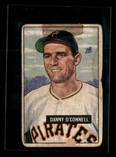 1951 Bowman Danny O'Connell #93 Rookie Pittsburgh Pirates Low Grade Filler VC789