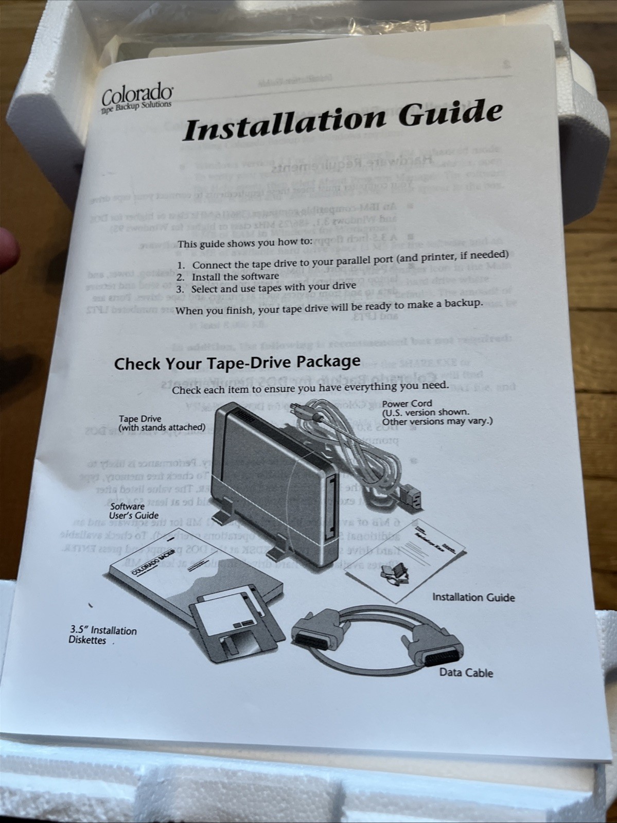 Hewlett Packard HP Colorado T1000e Travan External Tape Drive Parallel Port