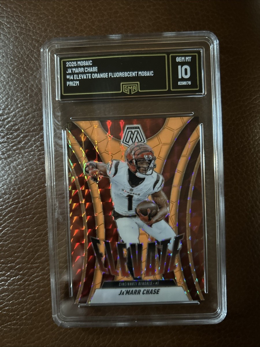2025 Panini Mosaic - Elevate Ja'Marr Chase #14 Orange Fluorescent