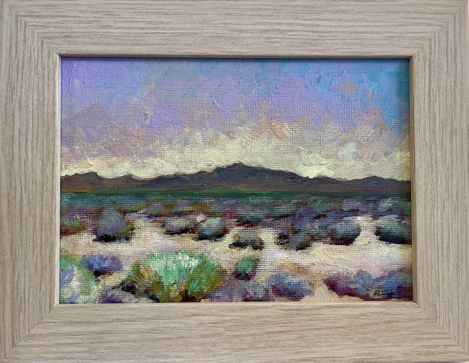 Utah Sagebrush Valley Morning 5x7 Original Desert Landscape Framed Painting - Image 3 of 4
