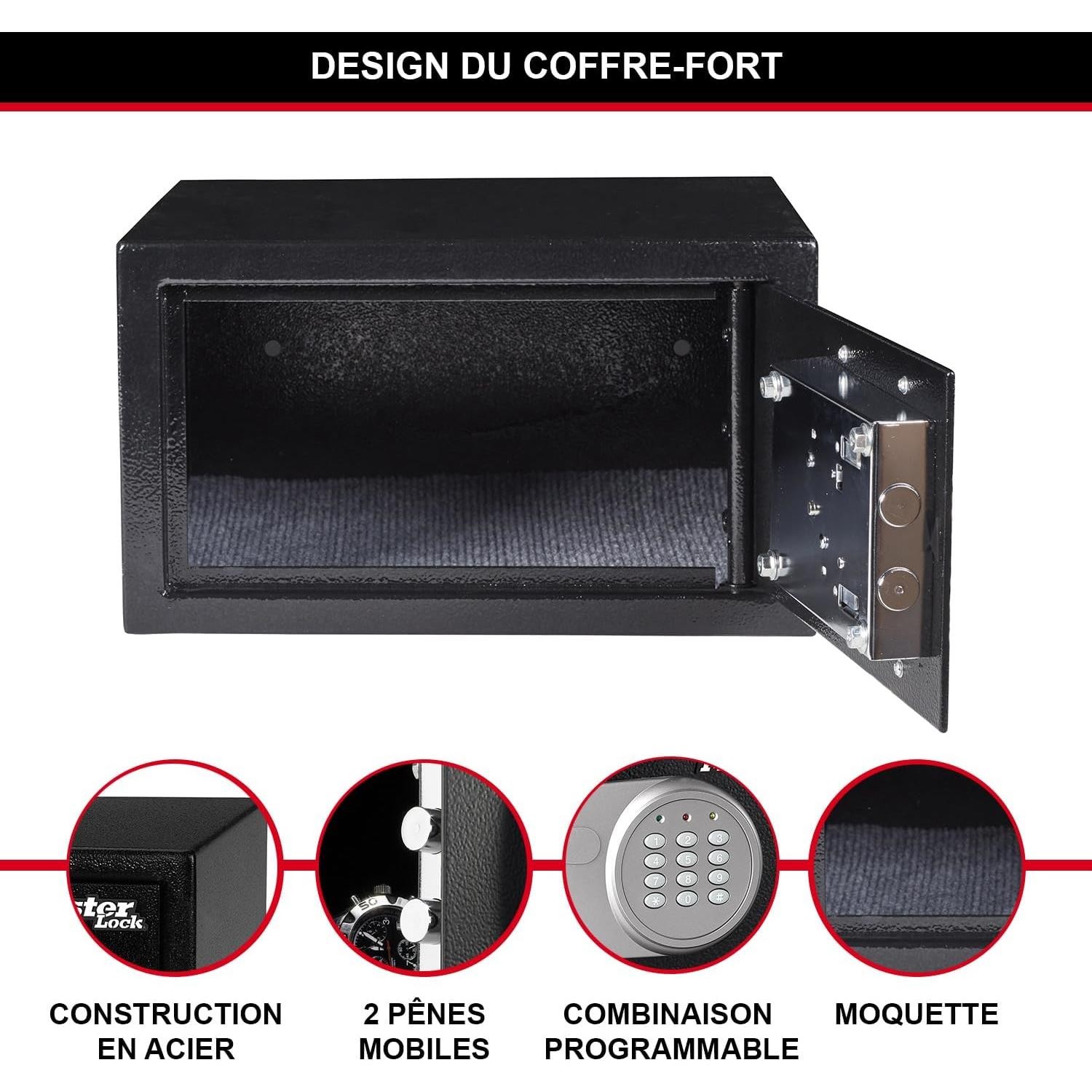 Coffre-fort Masterlock Code Électronique contre Vol de Passeport et Clés - 4