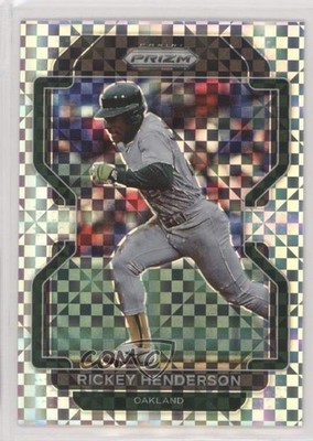 2022 Panini Prizm Tier II Power Plaid 44/75 Rickey Henderson #157 HOF 04br