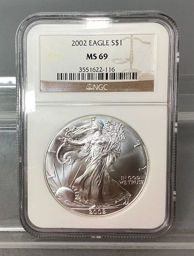 2002 American Silver Eagle - NGC - MS 69
