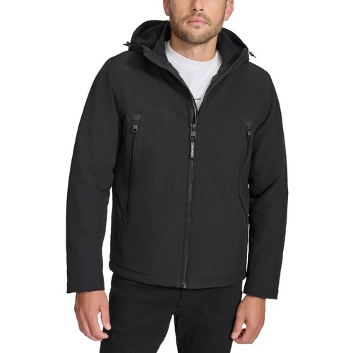 Calvin Klein Mens Sherpa Lined Infinite Stretch Soft Shell Jacket Size M Black - Picture 1 of 9