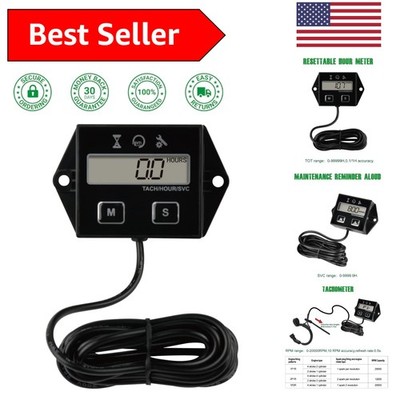 Digital Inductive Tachometer for RPM & Maintenance   Waterproof & Shockproof