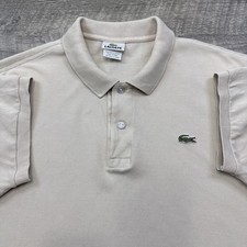 Lacoste polo shirt men's 7 2XL beige business casual tennis preppy croc logo