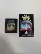 Vtg 1980 Atari 2600 SPACE INVADERS Cartridge w/ Instruction Manual Tested Works