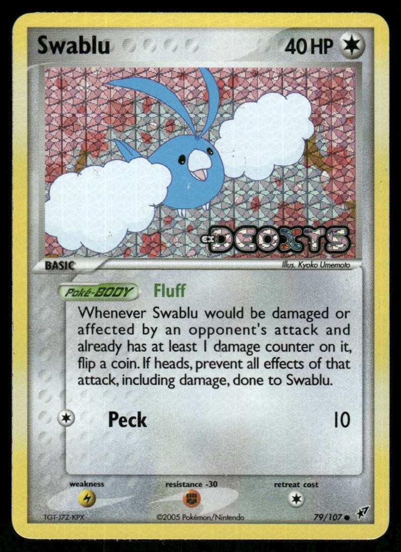 Pokemon Cards Swablu 79/107 Deoxys Common NM
