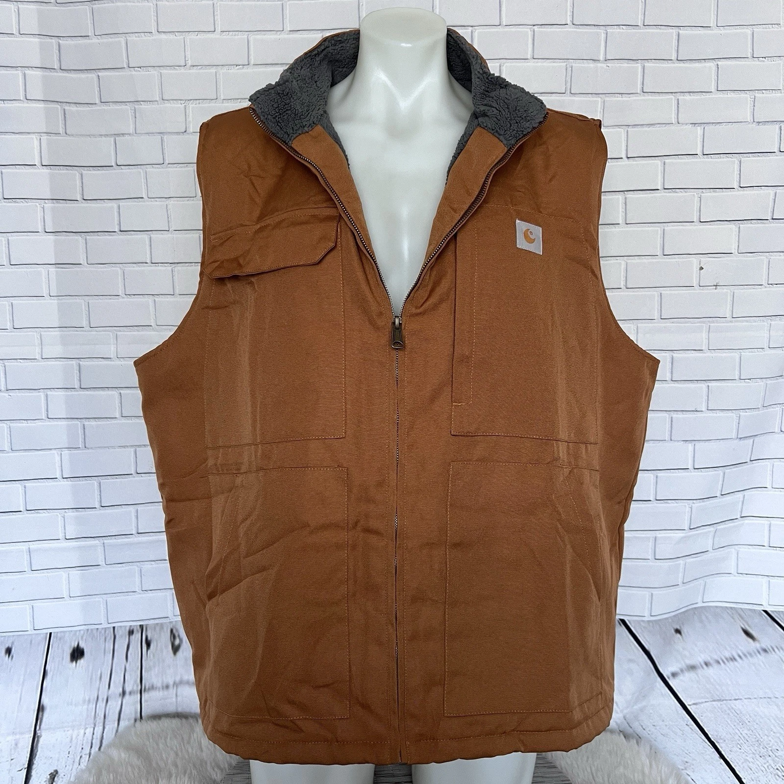 🔥 URBAN OUTDOORS Men’s Arctic Fleece Lined Vest Brown Sz XXL NEW WITH TAGS 🔥