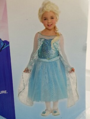 Disney ELSA Dress Up New Frozen Sparkly Premier Child Large #358 Dress & Cape. 
