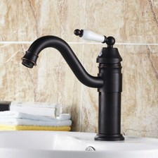 Black oil Antique Brass Swivel Bathroom Sink Faucet Kitchen Mixer Tap 2nf313