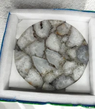 Salt Agate Round Table Slab Handmade Coffee & Bar Top Interior Decor Gifts