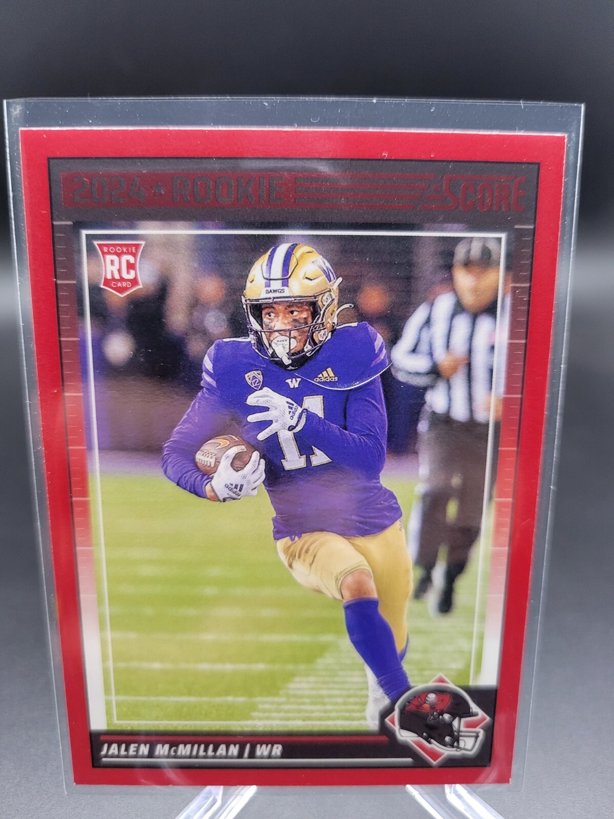 #380 Jalen McMillan, Tampa Bay Buccaneers RC 2024 Score Football RED Parallel