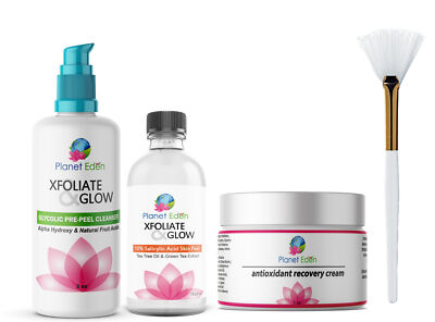 10%, 20% or 30% Salicylic Skin Peel Kit + Glycolic Cleanser + Cream & Fan Brush