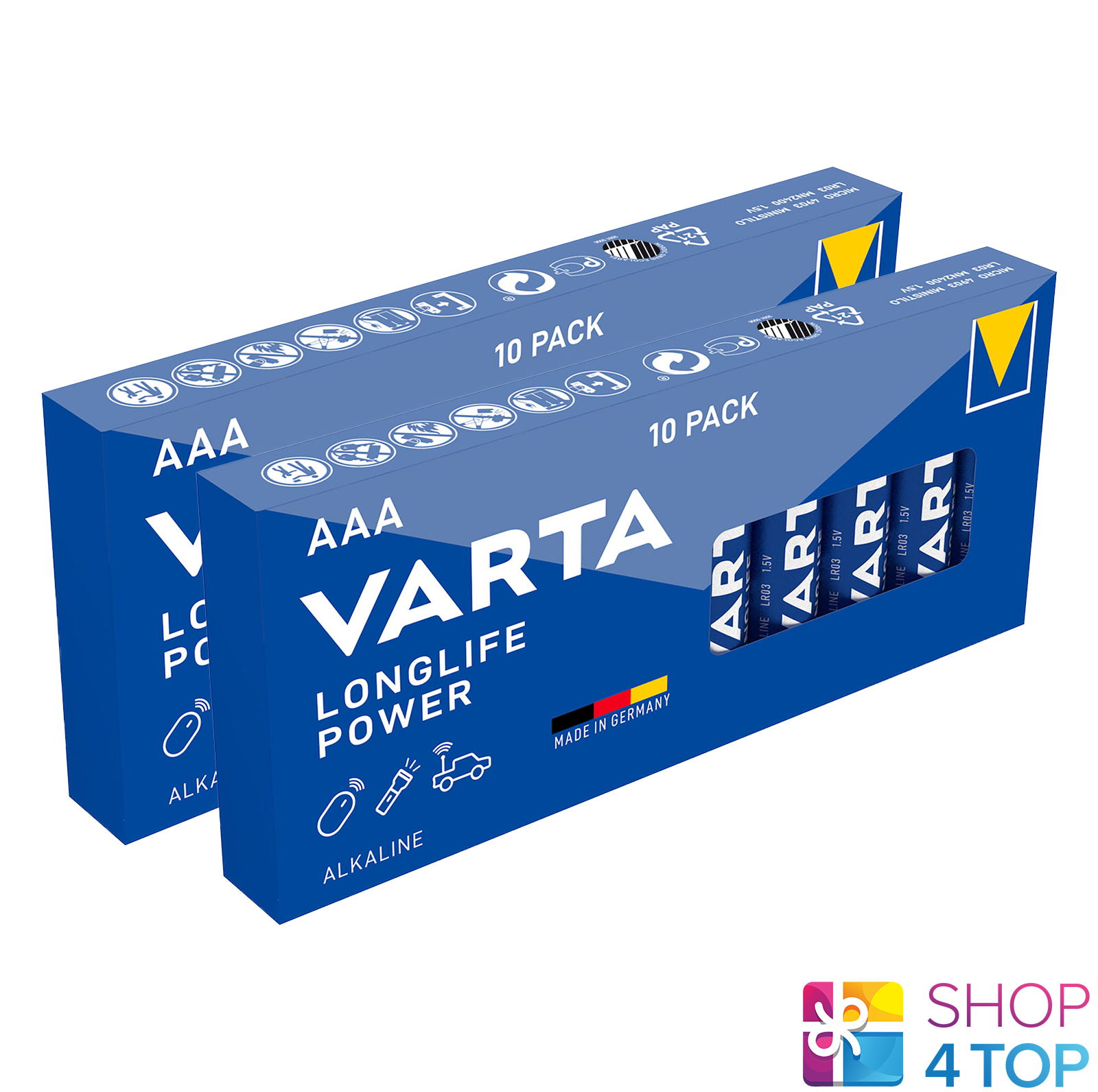 20 VARTA LONGLIFE POWER ALKALINE AAA LR03 4903 BATTERIES 1.5V MICRO MN2400 NUOVO