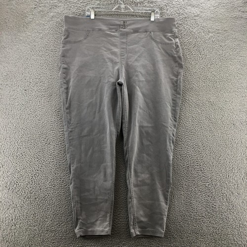 Terra Sky Ankle Skinny Pants Womens 2X Plus (actual 44x28) Gray Cotton Blend NEW