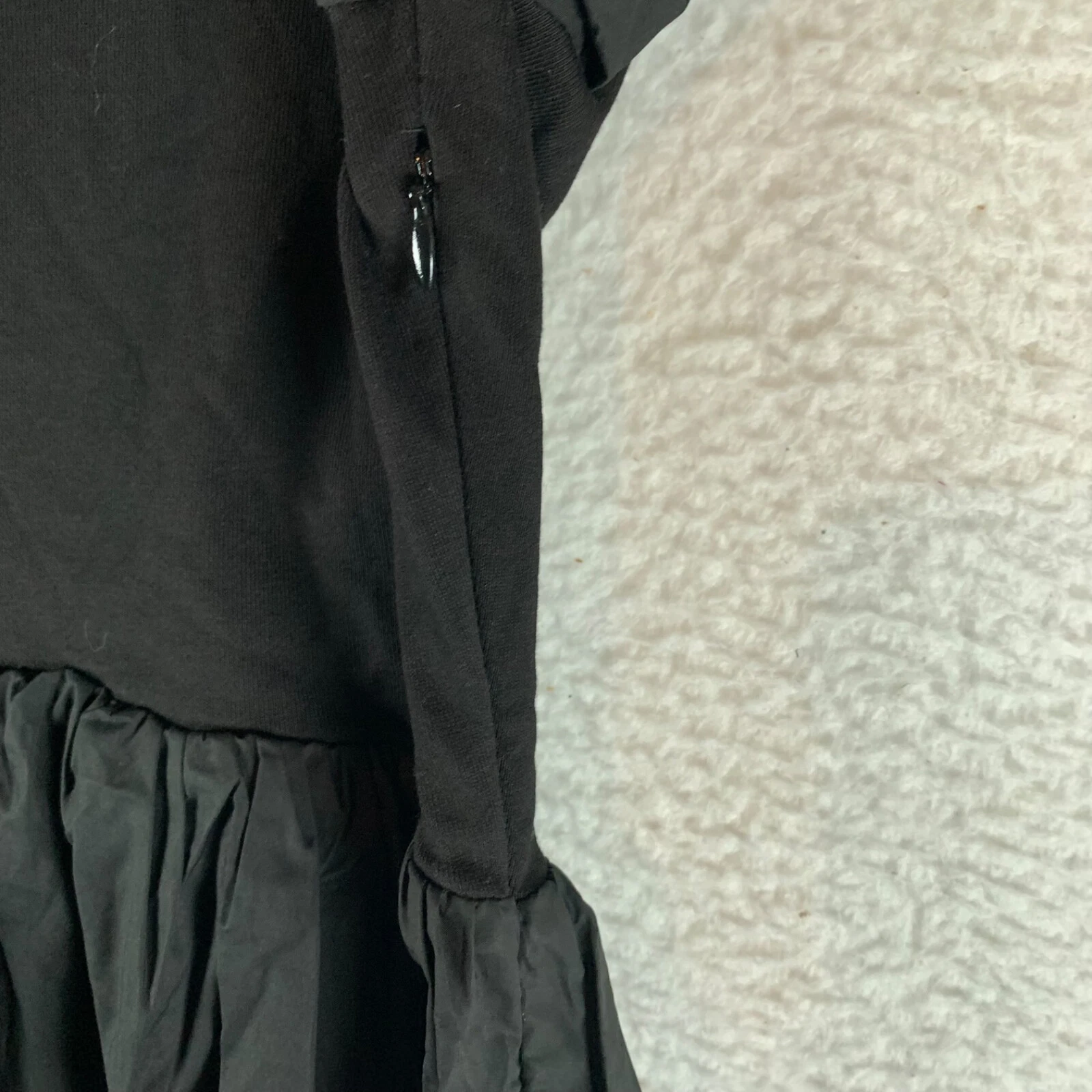 VETEMENTS Mini abito donna English Factory plissettato manica a sbuffo casual nero taglia XS