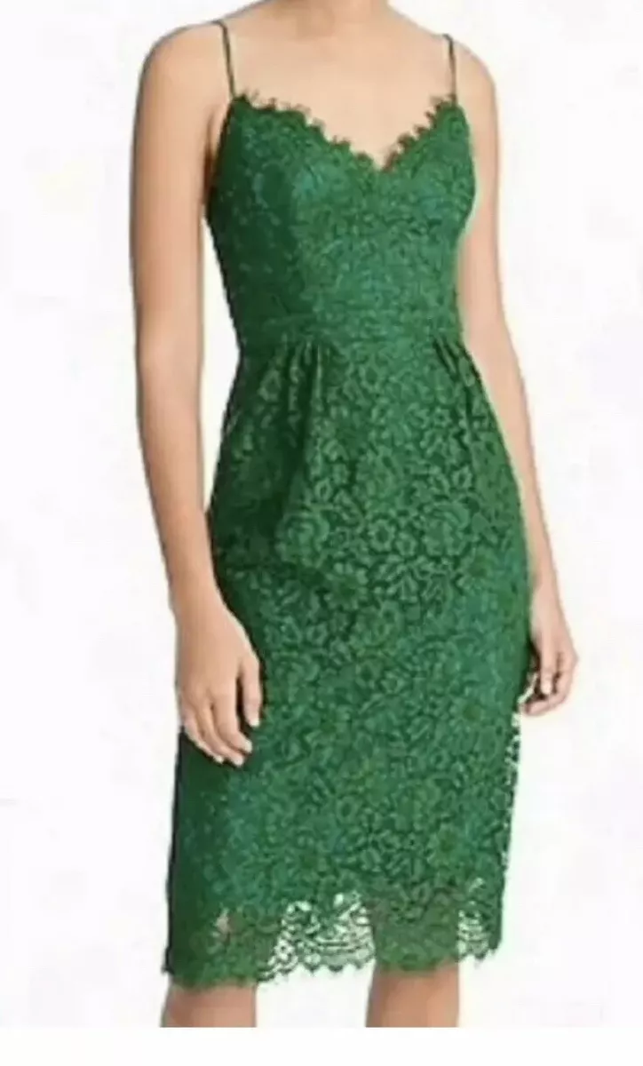 J crew green lace clearance dress