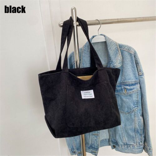Women Canvas Shoulder Crossbody Bag Large Capacity Totes Pure Color Handbag - Picture 13 of 16