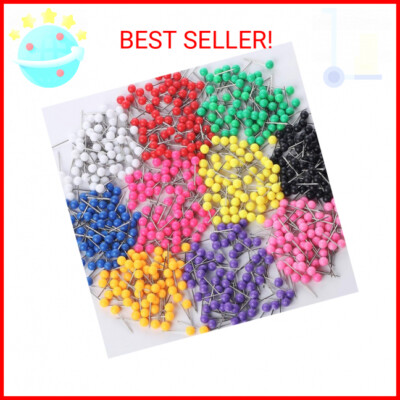 Mr. Pen- Map Pins for Cork Board, 600 Pack, 10 Colors, Straight Pins with Colore