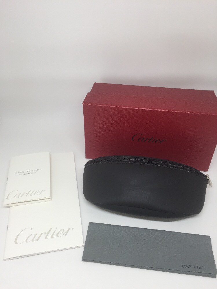 NEW AUTHENTIC CARTIER Soft Case Black & Grey Sunglasses HARD