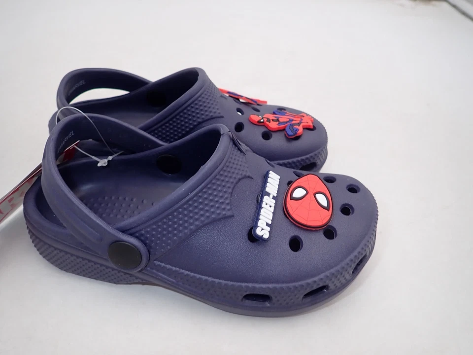 Zuecos Marvel para niños con dijes de goma extraíbles, suela antideslizante - azul marino talla 11,5 Foto 2 de 4