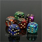NEW 6pc Gemini D6 Dice Set - 6 Colors Six Sided RPG D&D Game Chessex 16mm D6s