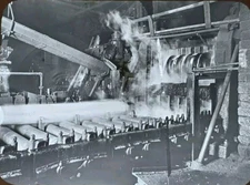 Occupational Glass Magic Lantern Slide Photo Mining Rolling Ingot Into Bloom