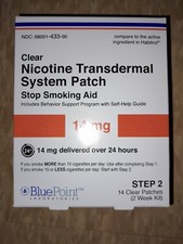 Bluepoint Laboratories Nicotine Patches Step 2- 14 14mg EXP 05/2027