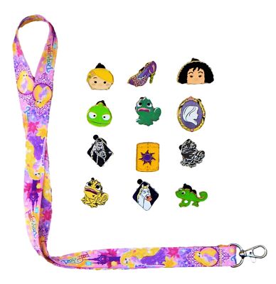 Tangled Rapunzel Starter Lanyard Set With 5 Disney Park Trading Pins Brand New