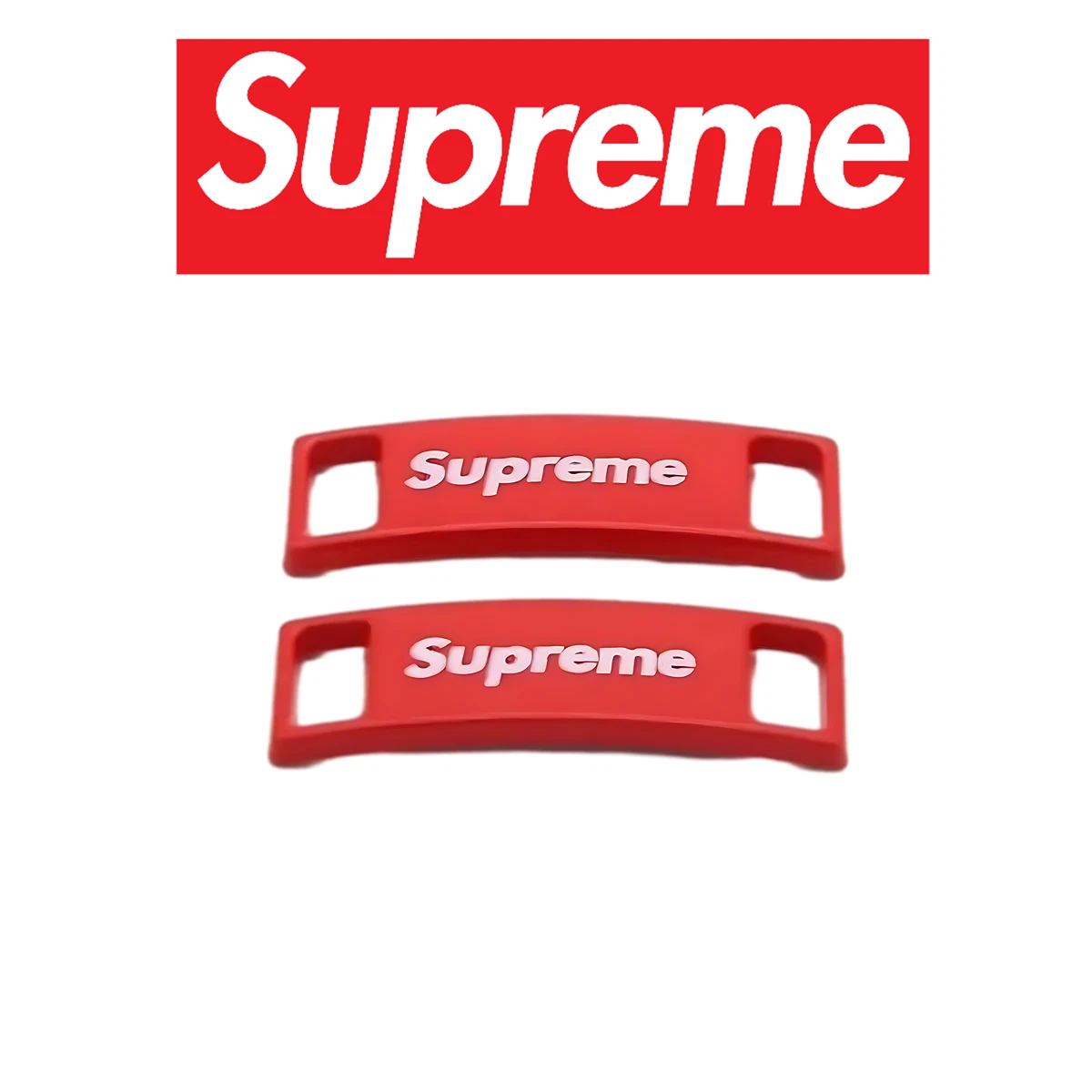 Supreme chaussure dentelle serrure étiquette breloque rouge AF1 Dunks Jordans 1
