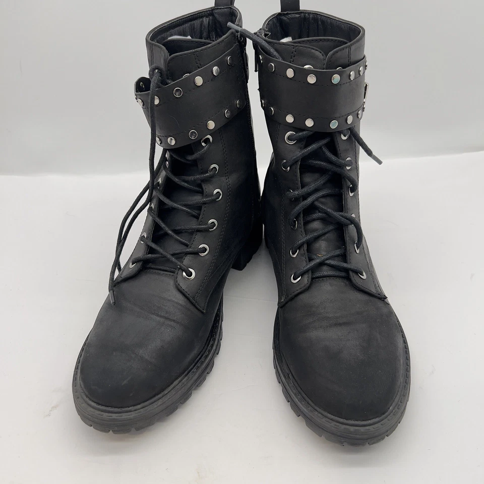 Botas de combate Matisse para mujer talla 9,5 medianas negras imitación cuero Arion Foto 2 de 4