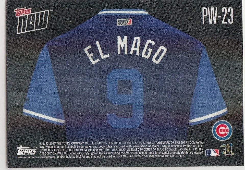 2017 Topps Now Baseball Players Weekend JAVIER BAEZ/EL MAGO #PW-23 Cubs - PR 454 - Image 2 of 2