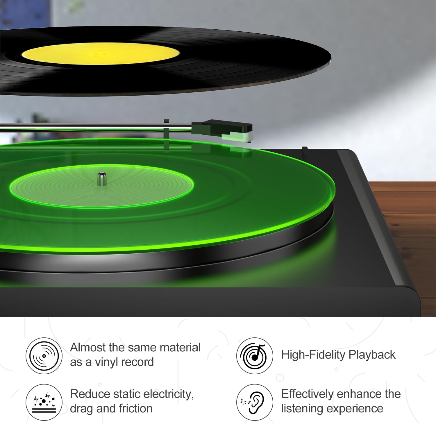 Turntable Mat Record Platter Slipmat Acrylic Record Player Platter